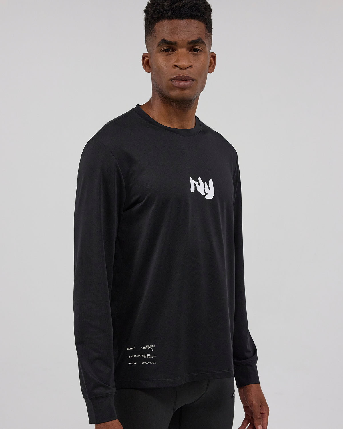 Bandit NanoMesh™ Abstract Floral Long Sleeve Unisex - Black - Frontrunner Colombo